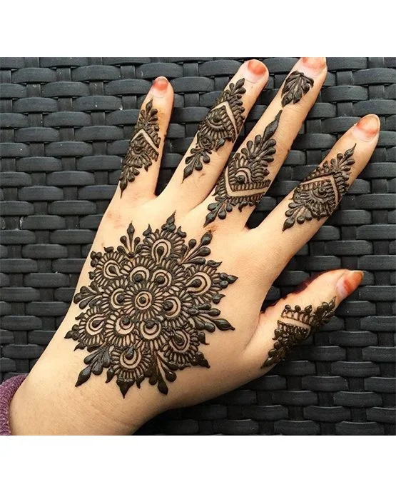 Festive Pendant Back Hand Mehndi Design Extension